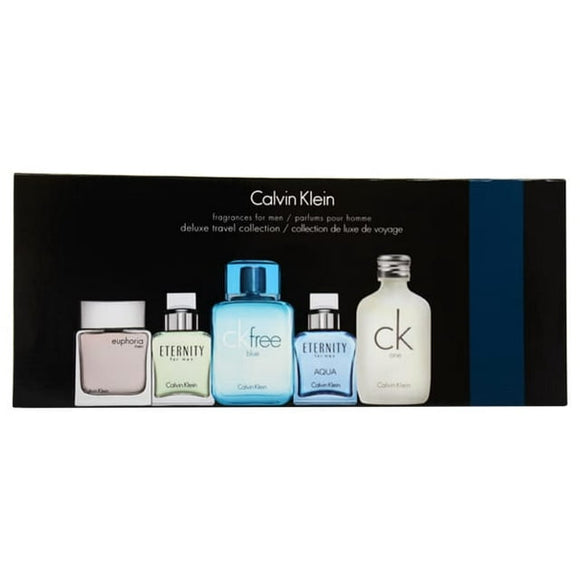 Mini Set Calvin Klein Men 10ml Deluxe 5-Pc: Euphoria; Eternity; Ck Free Blue; Eternity Aqua;  Ck One
